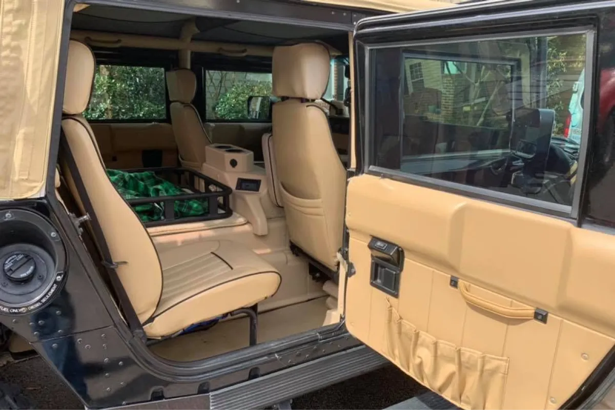 Clean beige interior of a detailed off-road vehicle.