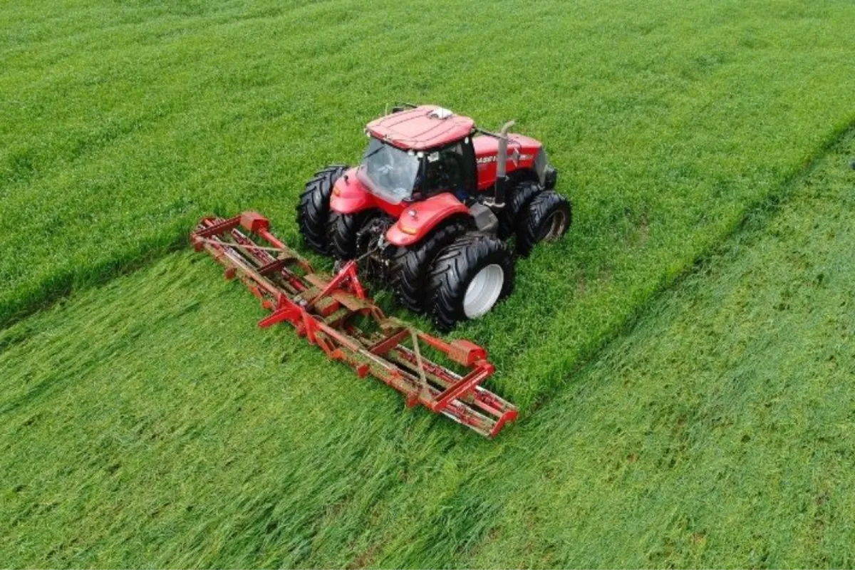 Agricultural tractor with protective coating for field use.